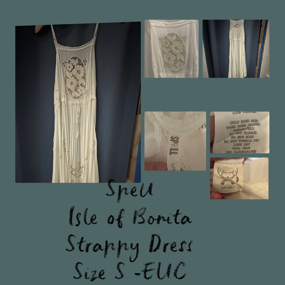 Spell Isle of Bonita  Strappy Dress 🦄 Rare & HTF in EUC White Asymmetrical Dress - Picture 3 of 3